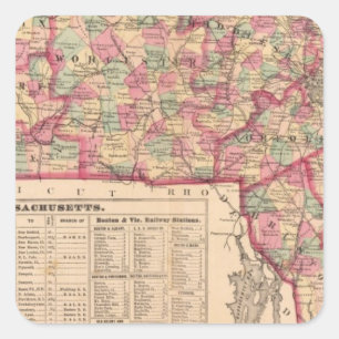 Massachusetts 8 quadratischer aufkleber
