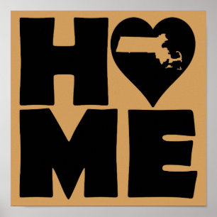 Massachusetts Accueil Coeur État affiche