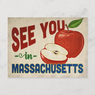 Massachusetts Apfel - Vintage Reise Postkarte