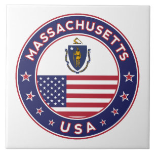 Massachusetts, Aufkleber für Massachusetts, Telefo Fliese