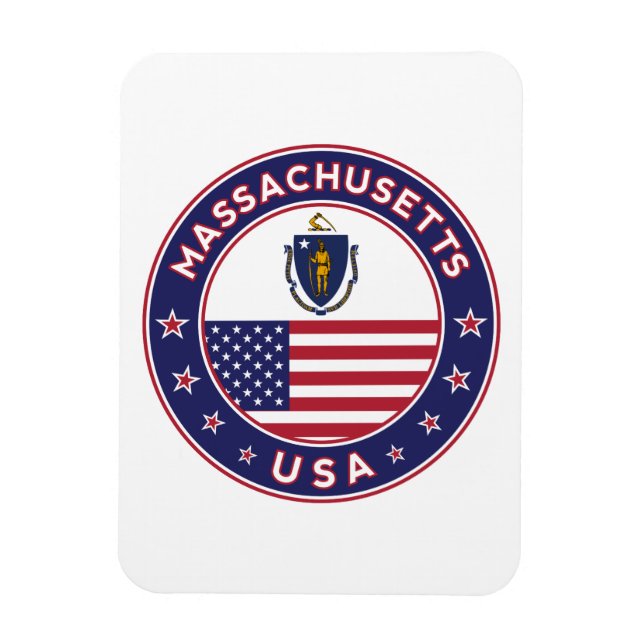 Massachusetts, Aufkleber für Massachusetts, Telefo Magnet (Vertikal)