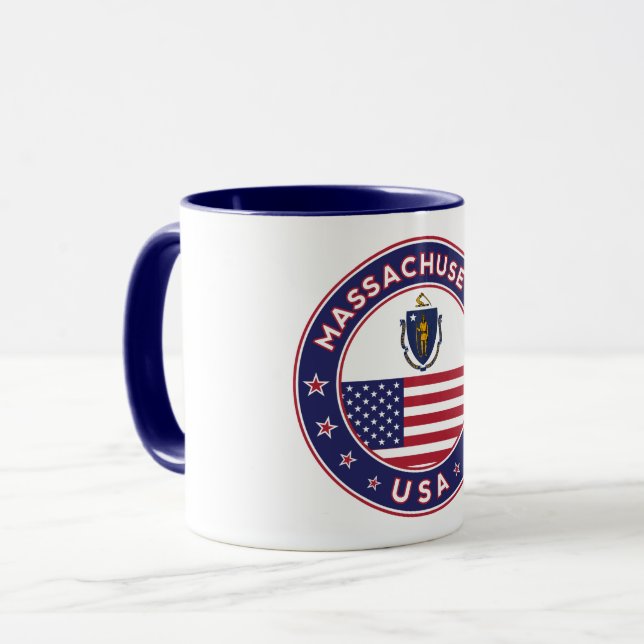Massachusetts, Aufkleber für Massachusetts, Telefo Tasse (Vorderseite Links)