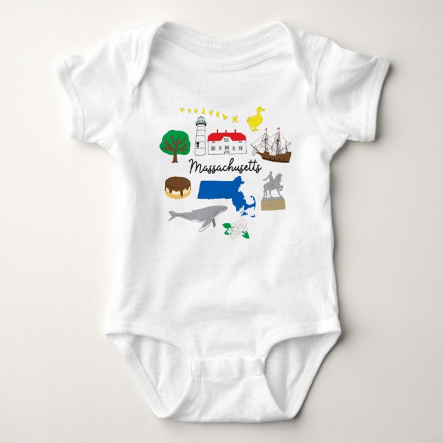 Massachusetts Baby Bodysuit Strampler (Vorderseite)