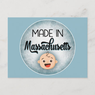 Massachusetts Baby Funny Blue New Boy Carte postal