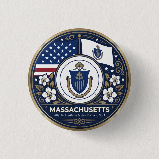 Massachusetts Bay State Erbe ✦ Button (Vorderseite)
