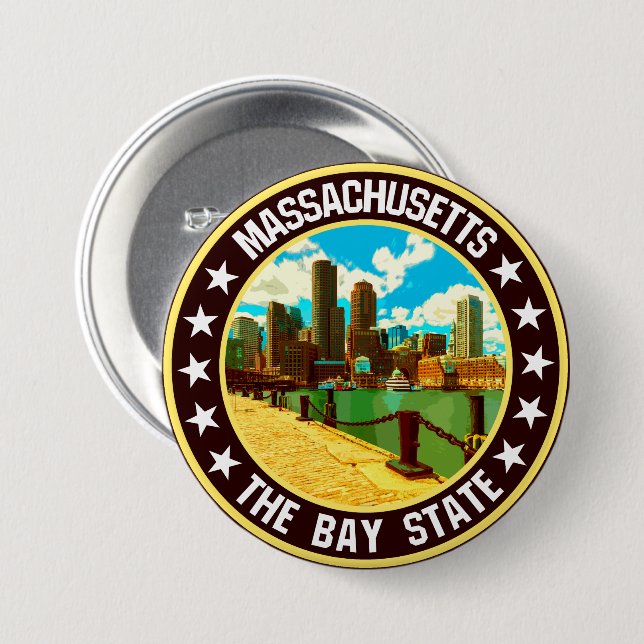 Massachusetts Button (Vorne & Hinten)