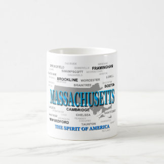 Massachusetts Cities and Towns Staatsstolz Karte Kaffeetasse