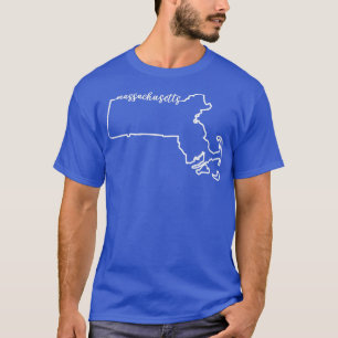 Massachusetts Cursive Silhouette Zuhause Staatssto T-Shirt