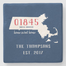 Massachusetts Custom Town Zip Code Trinkküsten