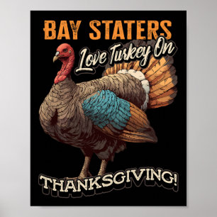Massachusetts Familie Liebt Truthahn Lustiges Ernt Poster