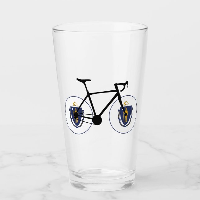 Massachusetts Flag Cycling Glas (Vorderseite)