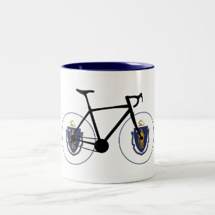 Massachusetts Flag Cycling Zweifarbige Tasse