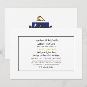 Massachusetts Flag, Flag der Hochzeit von Massachu Einladung