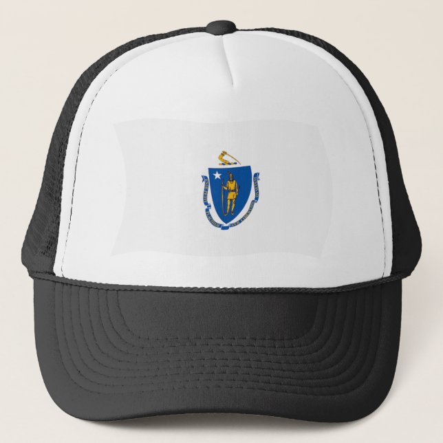 Massachusetts Flag Hat Truckerkappe (Vorderseite)
