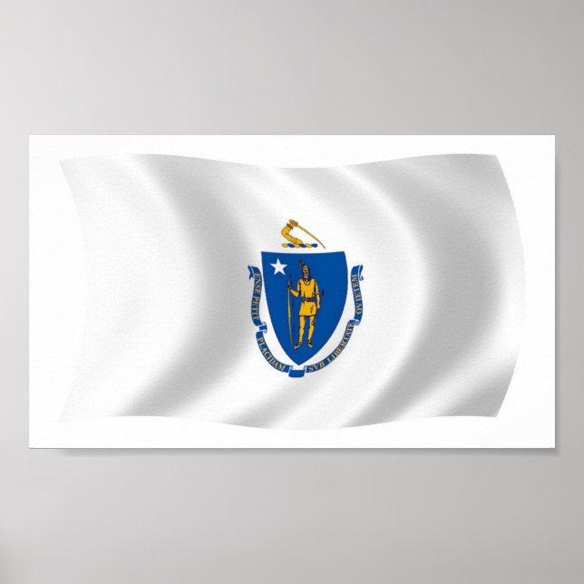 Massachusetts Flag Poster Print (Vorne)
