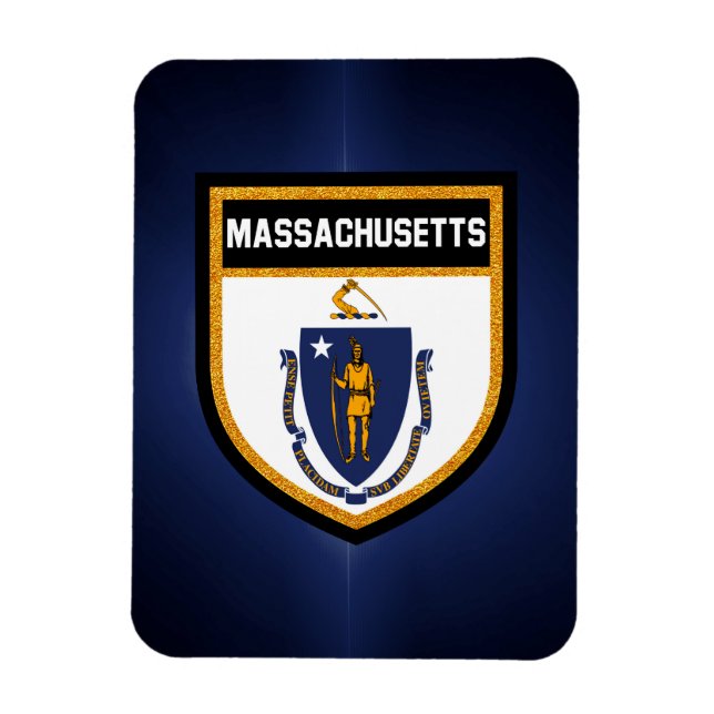 Massachusetts-Flagge Magnet (Vertikal)
