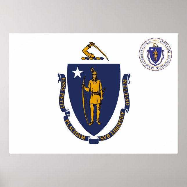 Massachusetts-Flagge Poster (Vorne)