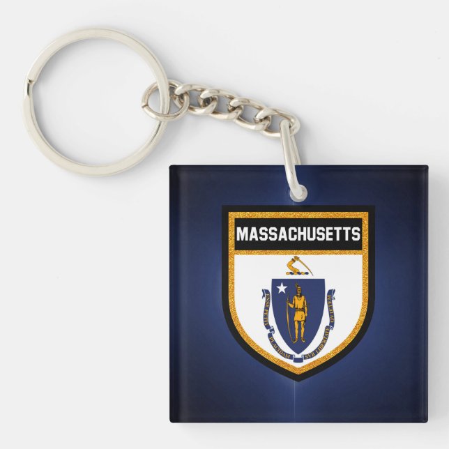 Massachusetts-Flagge Schlüsselanhänger (Vorderseite)