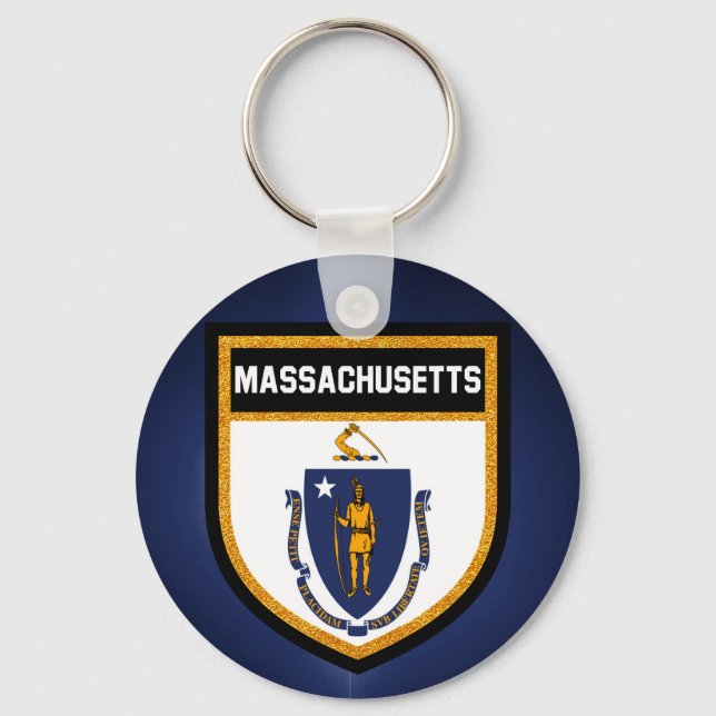 Massachusetts-Flagge Schlüsselanhänger (Vorderseite)