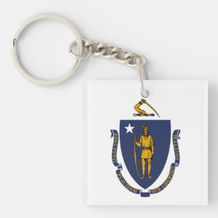 Massachusetts-Flagge Schlüsselanhänger