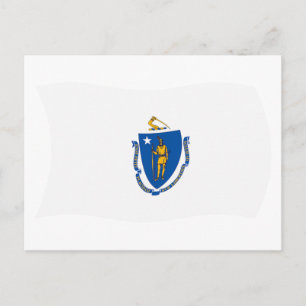 Massachusetts-Flaggen-Postkarte Postkarte