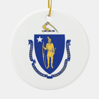 Massachusetts-Flaggen-Verzierung Keramik Ornament
