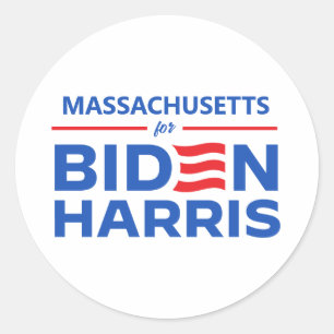 Massachusetts für Biden Harris Runder Aufkleber