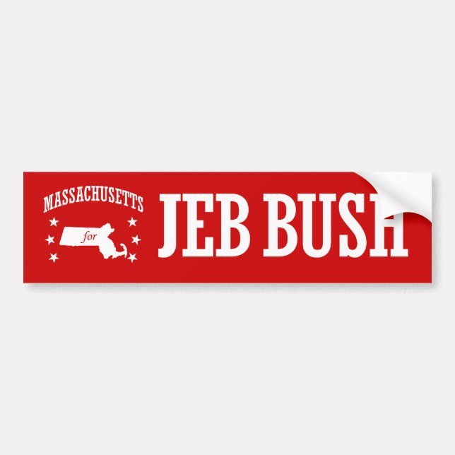MASSACHUSETTS FÜR JEB BUSH AUTOAUFKLEBER (Vorne)