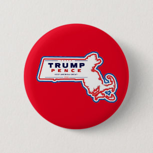 Massachusetts für Trump Pence 2020 Button