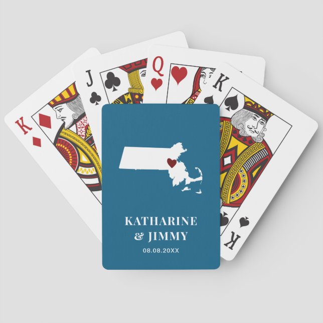 Massachusetts Gastgeschenk Hochzeit Deck of Cards, Spielkarten (Rückseite)
