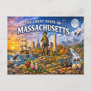 Massachusetts Grußpostkarte Postkarte