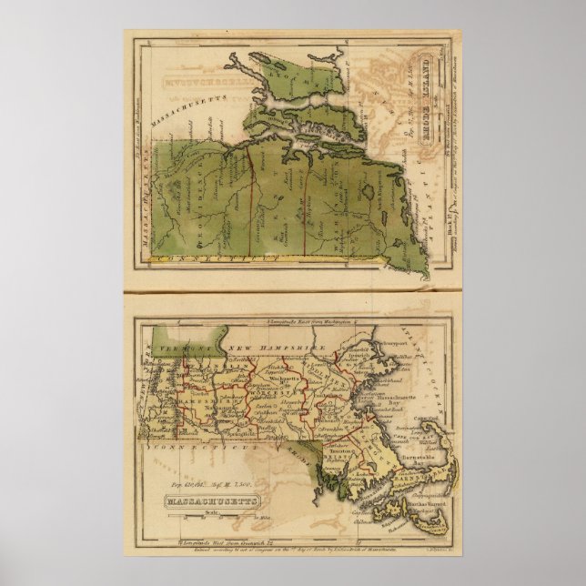 Massachusetts, Insel Rhode Poster (Vorne)