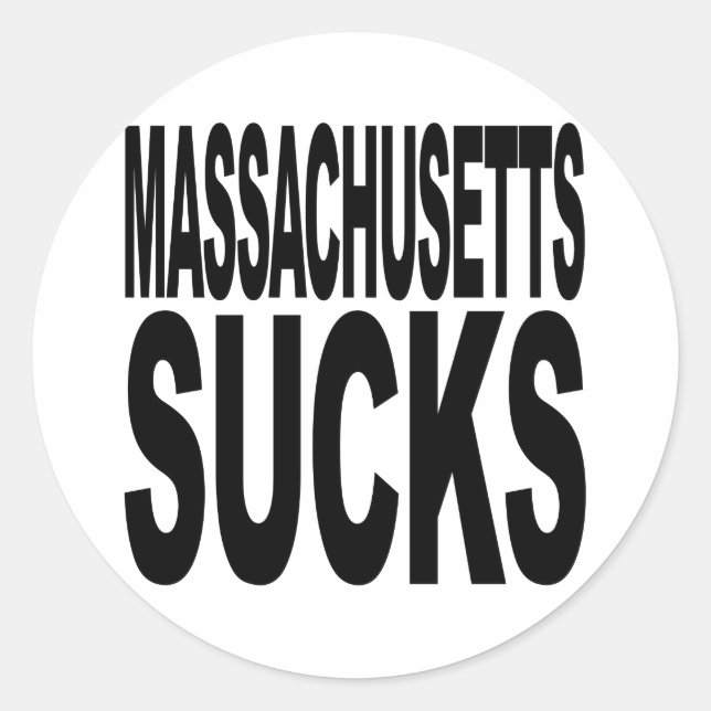 Massachusetts Ist zum Kotzen Runder Aufkleber (Vorderseite)