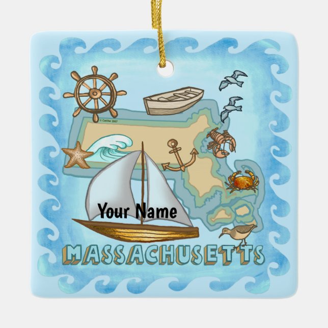 Massachusetts Keramikornament (Vorderseite)