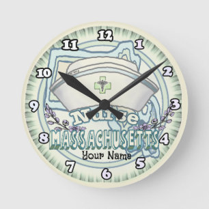 Massachusetts Krankenschwester Runde Wanduhr