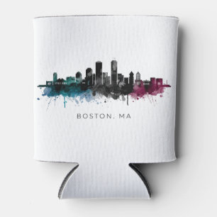 Massachusetts-Kunst Boston MA Skyline Aquarell Dosenkühler