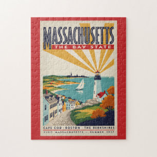 Massachusetts Leuchtturm-Illustration Reise Kunst