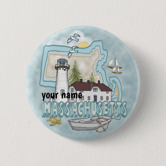 Massachusetts Lighthouse Button (Vorderseite)