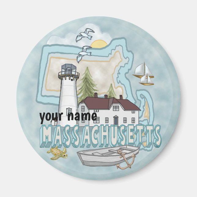 Massachusetts Lighthouse Magnet (Vorne)