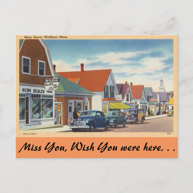 Massachusetts, Main Street, Wellfleet Postkarte (Vorderseite)