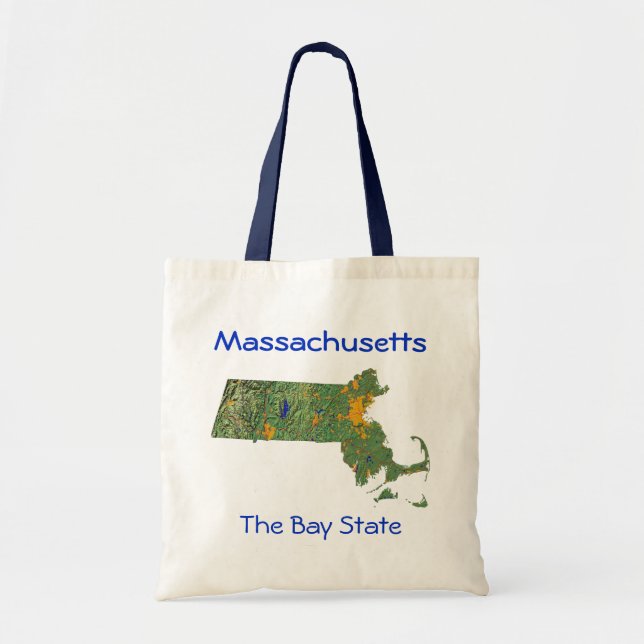 Massachusetts Map Bag Tragetasche (Vorne)