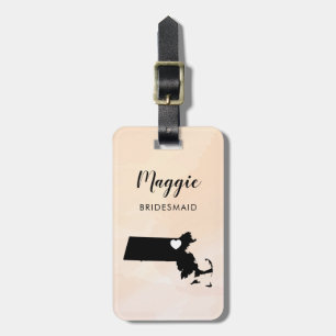 Massachusetts Map Gepäcktag, Hochzeitsfeier Gepäckanhänger