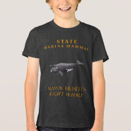 Massachusetts Marine Mammal the Right Whale Tri-Blend Shirt