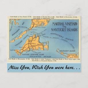 Massachusetts Marthas Vineyard, Nantucket Inseln Postkarte