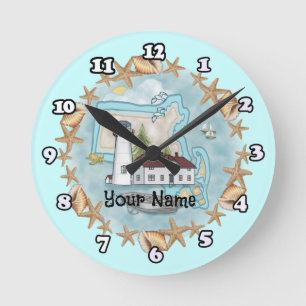 Massachusetts Muscheln Leuchtturm Uhr