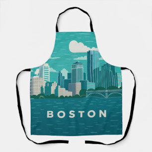 Massachusetts Nacht Stadtbild Boston Stadt Schürze
