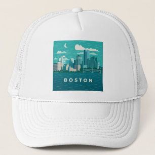 Massachusetts Nacht Stadtbild   Boston Stadt Truckerkappe
