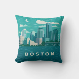 Massachusetts Night Cityscape | Boston City Kissen