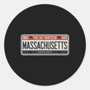 Massachusetts Nummernschild 250 Jahre Design Og Dr Runder Aufkleber
