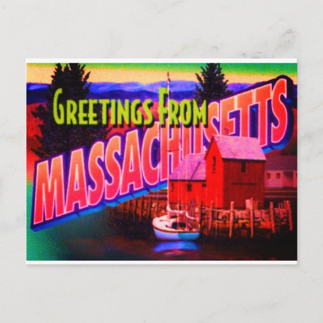 Massachusetts Postkarte (Vorderseite)